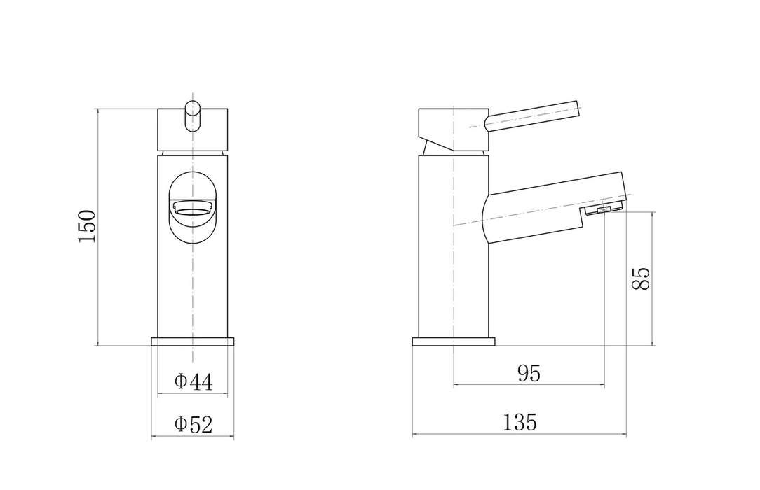 VeeBath Dixon Mono Basin Mixer with Click Waste - DMR10