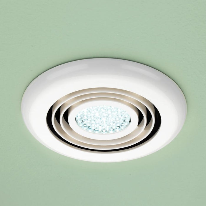 HiB Cyclone Wet Room Inline Fan - White, Illuminated - Cool White - 32600