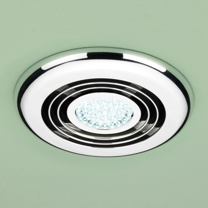 HiB Turbo Wet Room Inline Fan - Chrome, Illuminated - Cool White - 32300