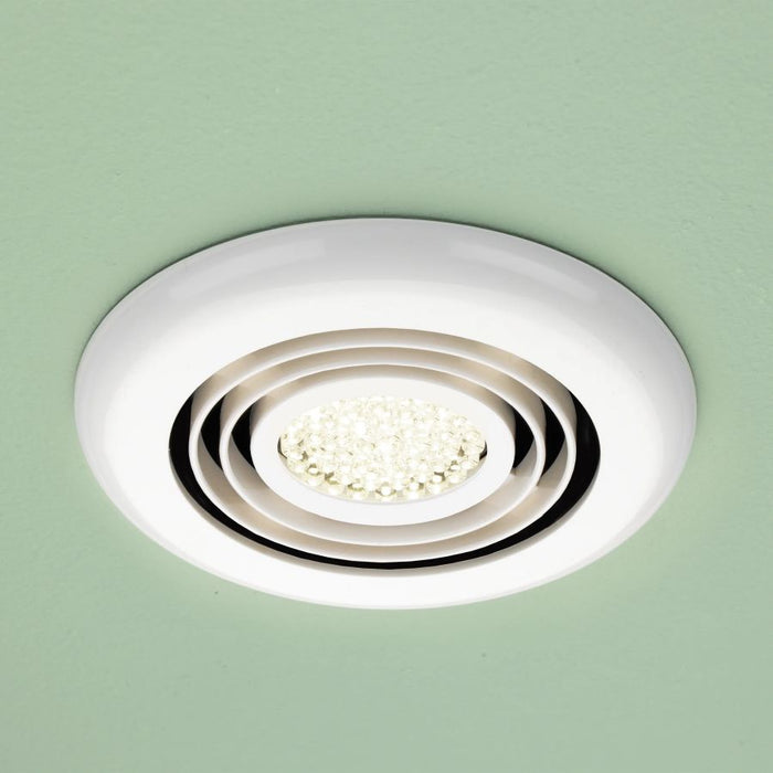 HiB Cyclone Wet Room Inline Fan - White, Illuminated - Warm White - 33800