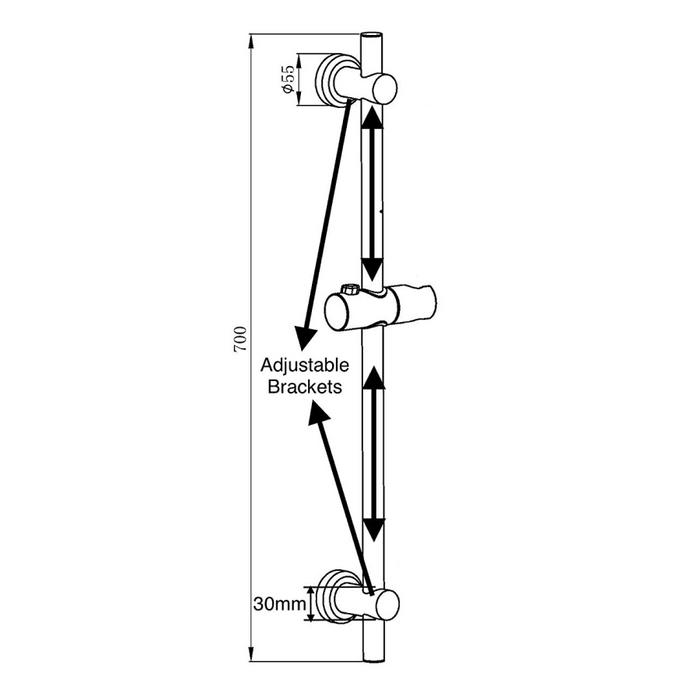 Triangular Shower Floor Riser Tailored Bathrooms Retro Fit Shower Riser Rail Chrome - TIS0118 — The ...