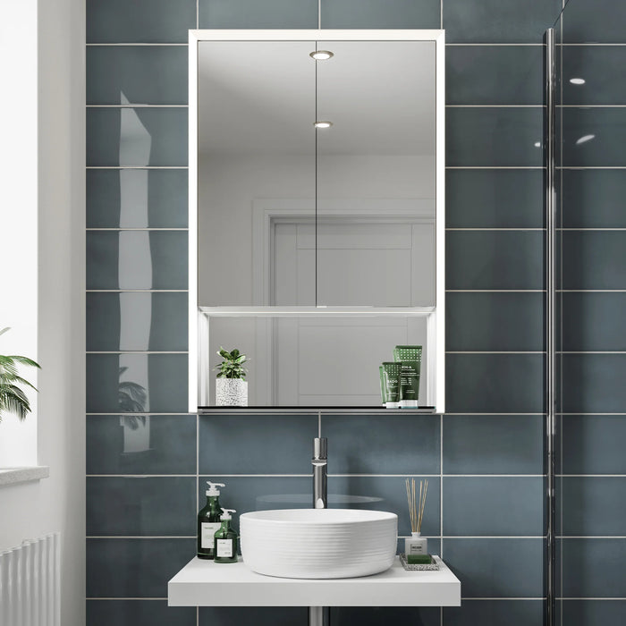 HiB Verve 60cm Illuminated Bathroom Mirrored Cabinet - 52800