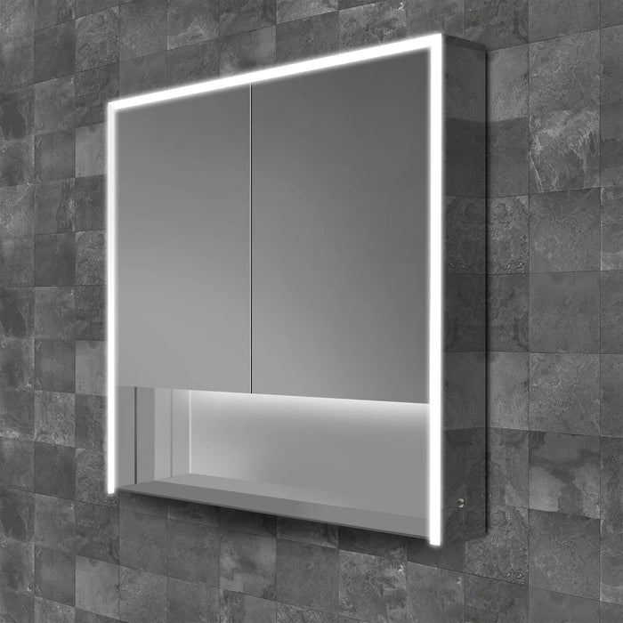 HiB Verve 80cm Illuminated Bathroom Mirrored Cabinet - 52900