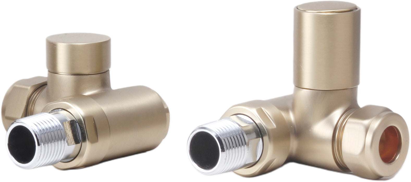 Radiator Valves UK Manual Dual Fuel Radiator Valve Brushed Brass - 690190