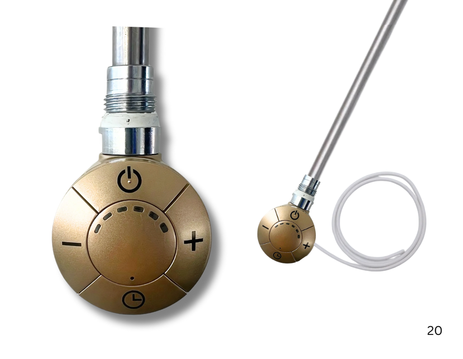 Radiator Valves UK Digital Thermostatic Element 300 Brushed Brass - 690285