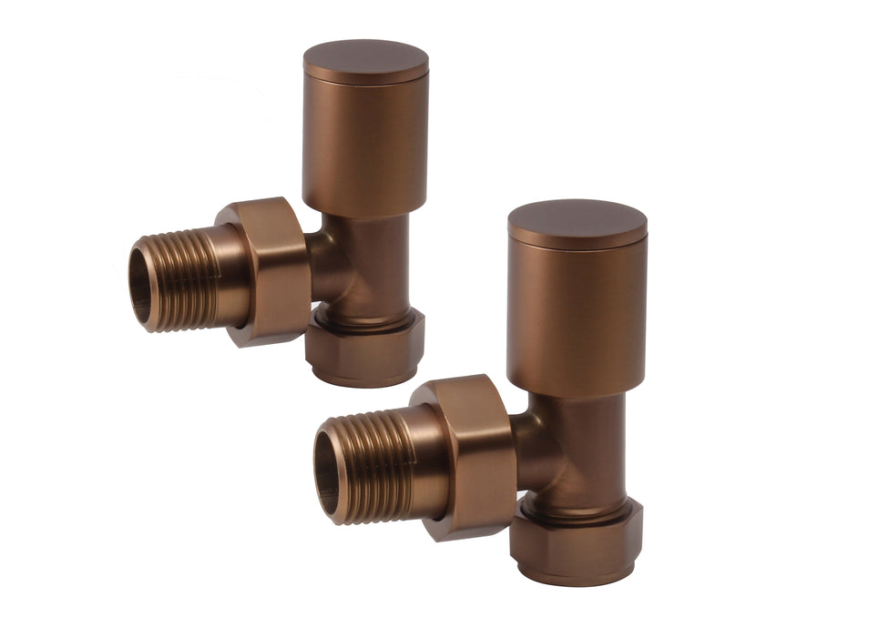 Brushed Bronze Angled Manual Radiator Valve (Pairs) - 69363