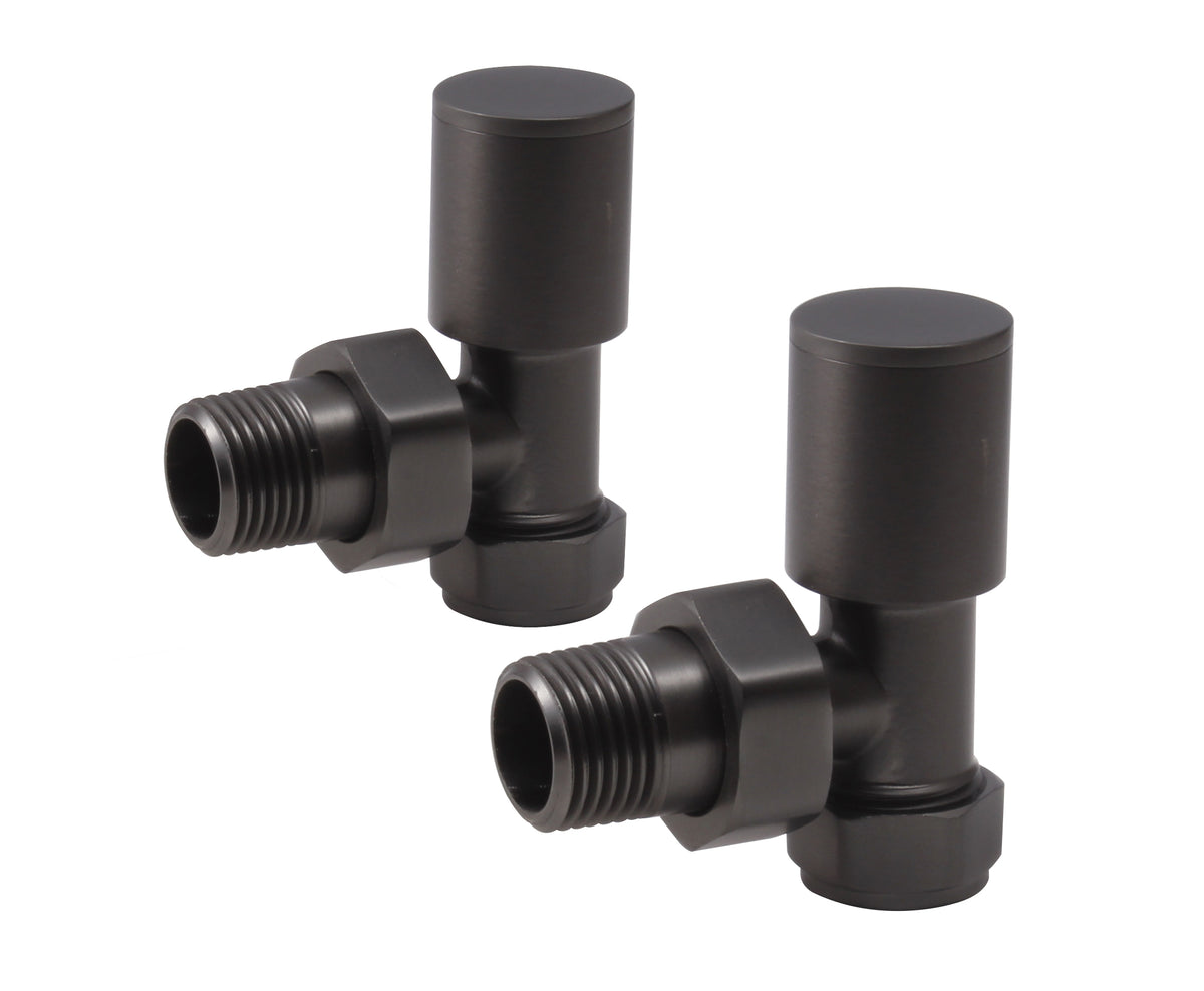Brushed Gun Metal Angled Manual Radiator Valve (Pairs) - 69364 — The ...