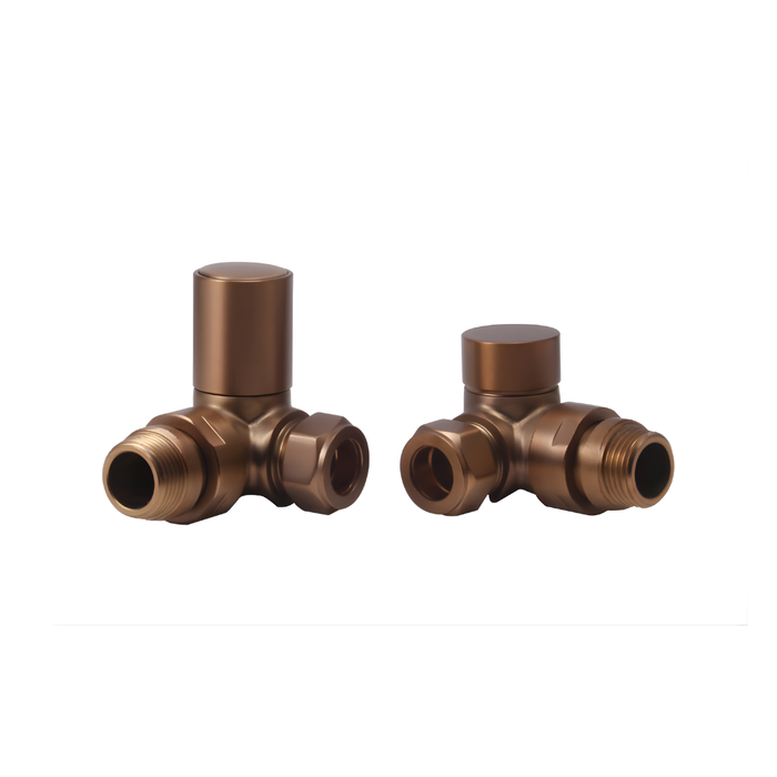 Brushed Bronze Corner Manual Radiator Valve (Pairs) - 69367