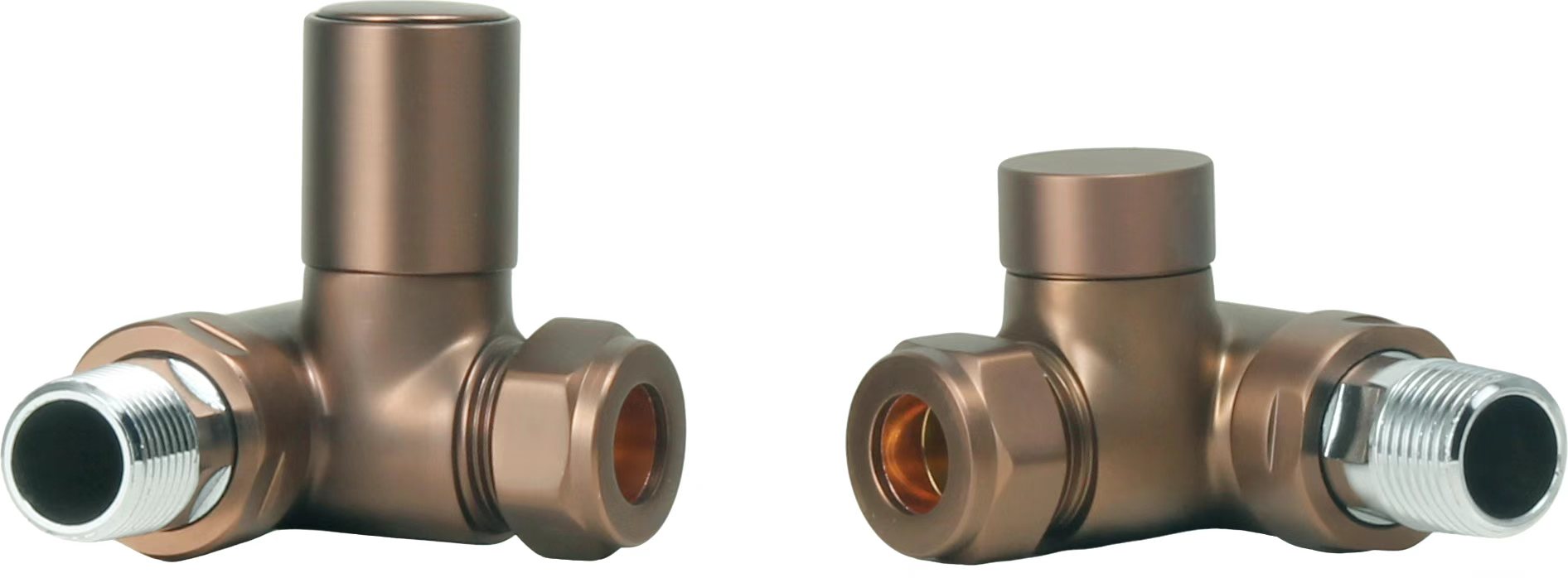 Radiator Valves UK Manual Dual Fuel Radiator Valve Brushed Bronze - 690379