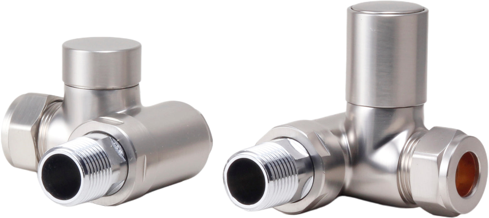 Radiator Valves UK Manual Dual Fuel Radiator Valve Brushed Nickel - 690385