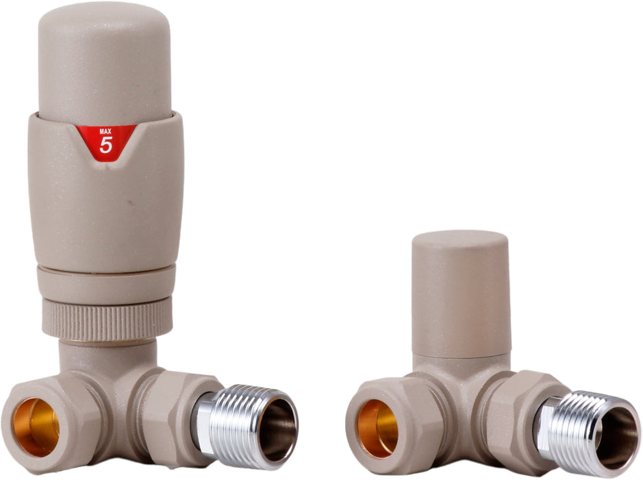 Cappaccino Brown Corner Thermostatic Radiator Valve (Pairs) - 69390
