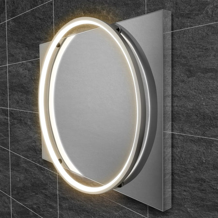 HiB Solas 60cm Round Illuminated Bathroom Mirror - Chrome - 79510500