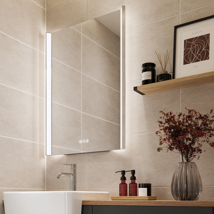 HiB Fold 60cm LED Bathroom Mirror with Adjustable Lighting - 79602000