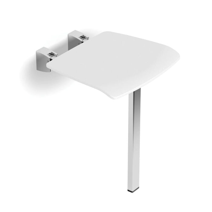 HiB Shower Seat with Support Leg - White - ACSSWHI02
