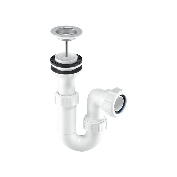McAlpine 32mm Adjustable Inlet Basin Trap with Centre Pin Waste - ASA10W