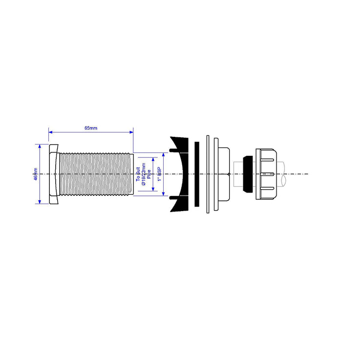 McAlpine 22mm Mechanical Soil and Rainwater Pipe Boss Connector - BOSSCONN-22MM