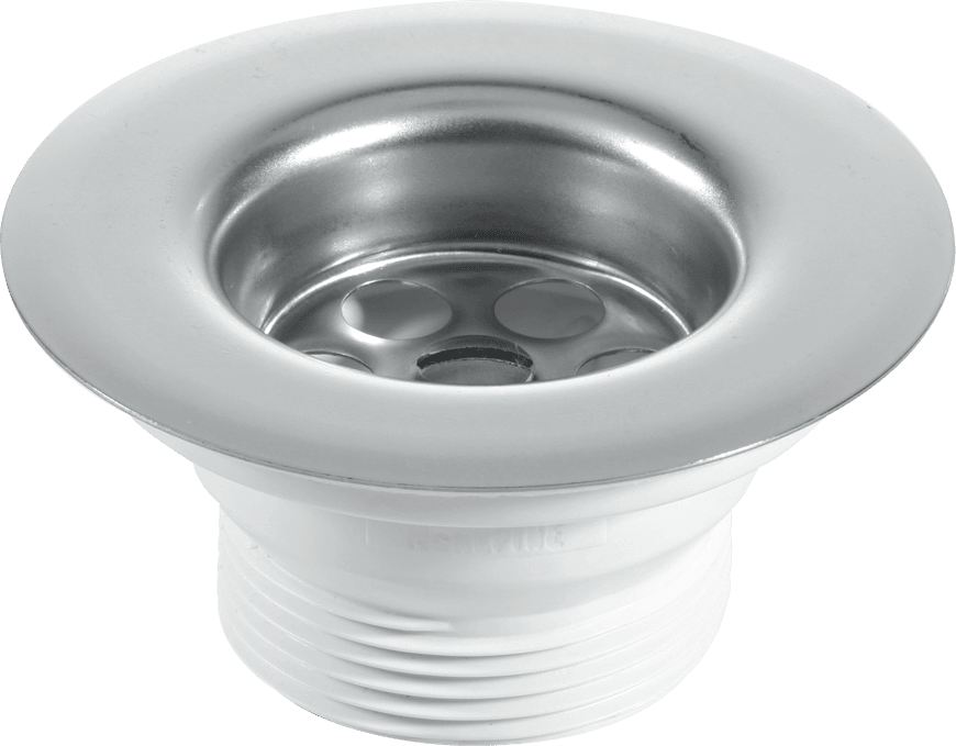 McAlpine 85mm Flange Centre Pin Sink Waste 2" with Black PVC plug - BSW21P