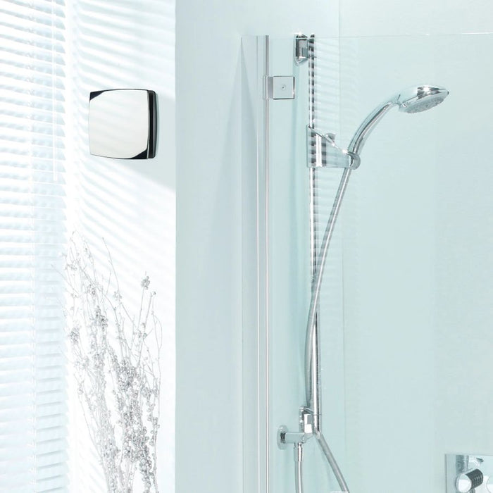 HiB Breeze Bathroom Extractor Fan, Chrome - Timer & Humidity Sensor - 32900