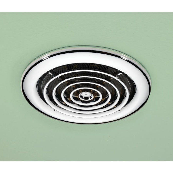 HiB Turbo Wet Room Inline Fan - Chrome, Non Illuminated - 33600