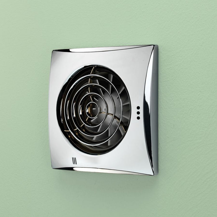 HiB Hush Discreet Bathroom Extractor Fan - White - Timer & Humidity Sensor - 33200