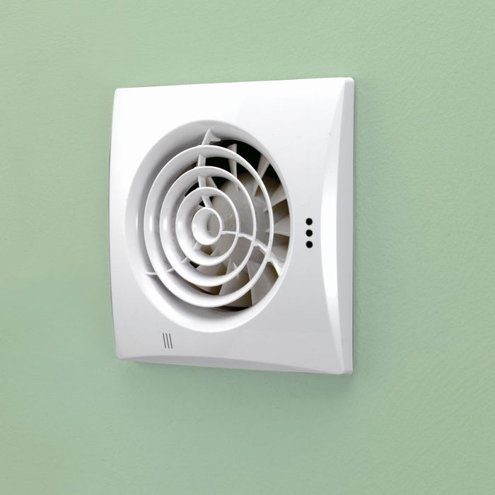 HiB Hush Discreet Bathroom Extractor Fan - White - Timer & SELV - 34500