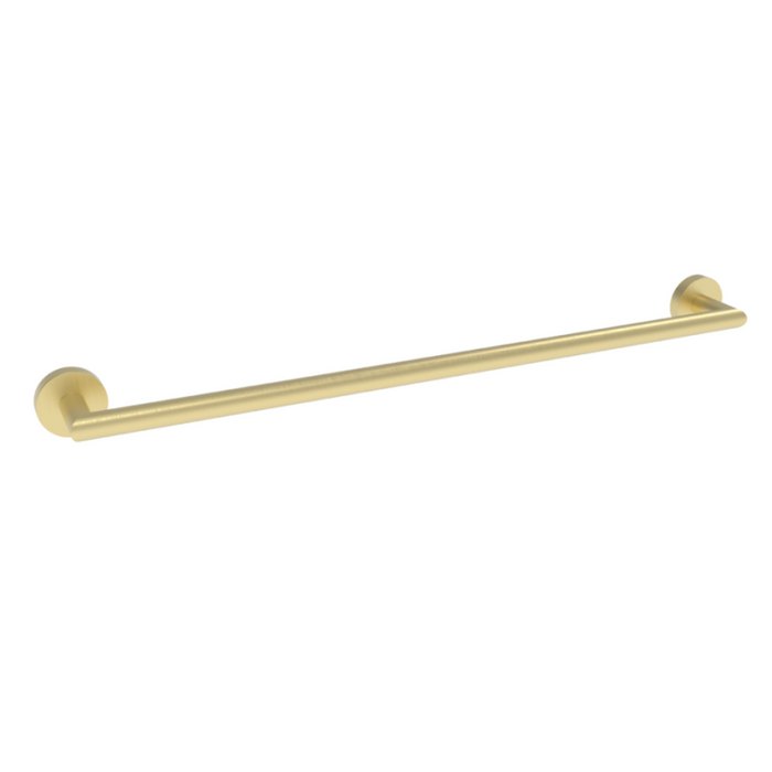 Tailored Bathrooms Melbourne Round Single Towel Rail Brushed Brass 600mm - TIS0232