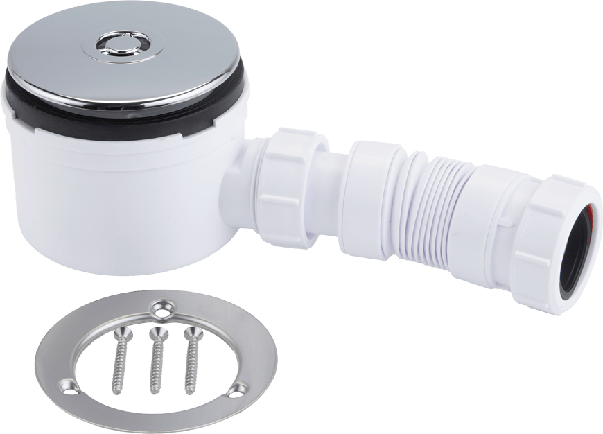 McAlpine 90mm x 50mm Water Seal Shower Trap with Miniflex - ST90CP10-FLX