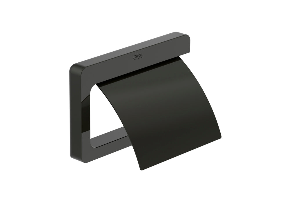 Roca Tempo Toilet Roll Holder With Cover Titanium Black  - A817033CN0