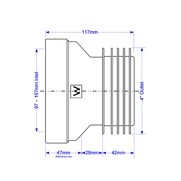 McAlpine 4" Straight Rigid Pan Connector - WC-CON1