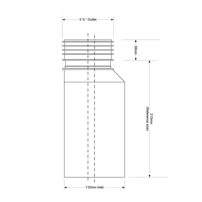 McAlpine 3.5" Straight Rigid Pan Connector Extension 10mm Offset - WC-EXTD