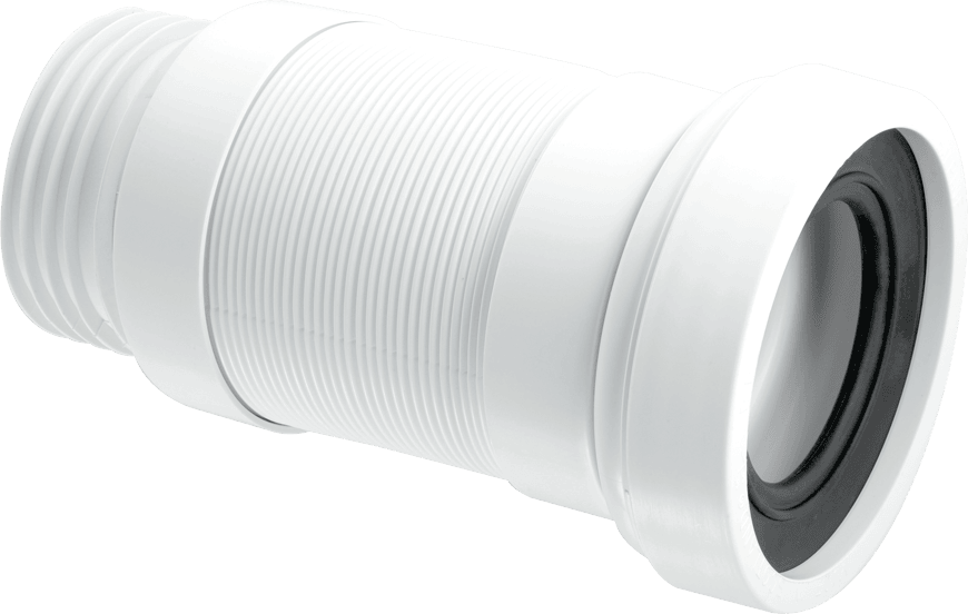 McAlpine Straight Flexible WC Connector 97-107mm - WC-F26S