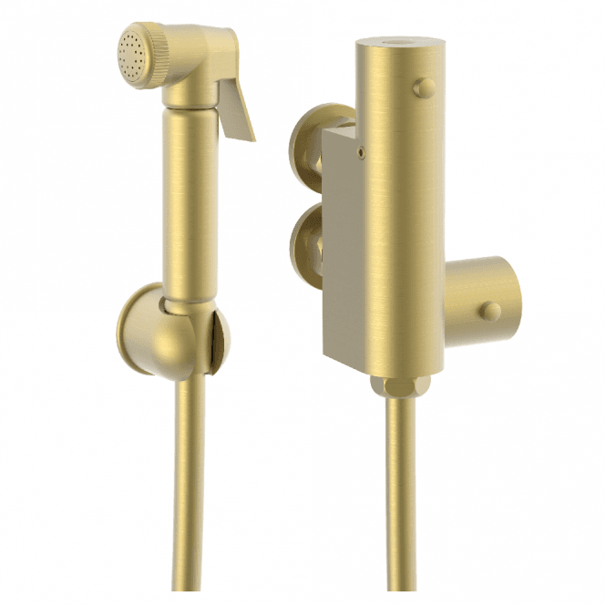 Tailored Bathrooms Brushed Brass Round Thermostatic Douche Kit - TIS0305