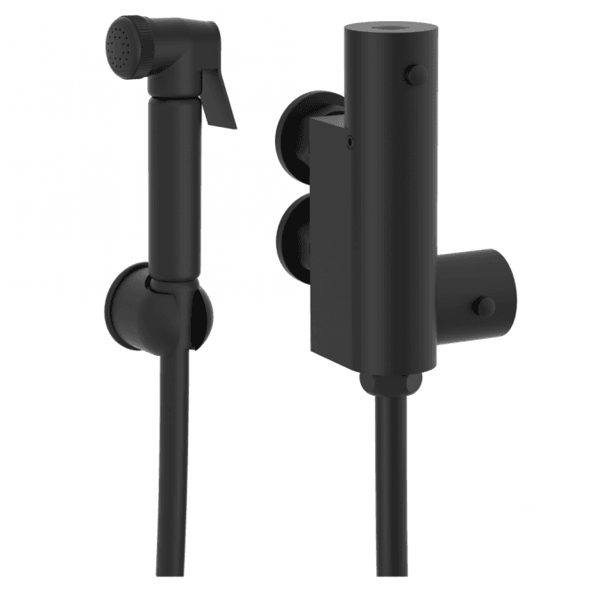 Tailored Bathrooms Orca Black Round Thermostatic Douche Kit - TIS0304