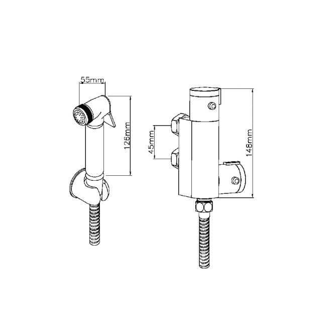 Tailored Bathrooms Orca Black Round Thermostatic Douche Kit - TIS0304