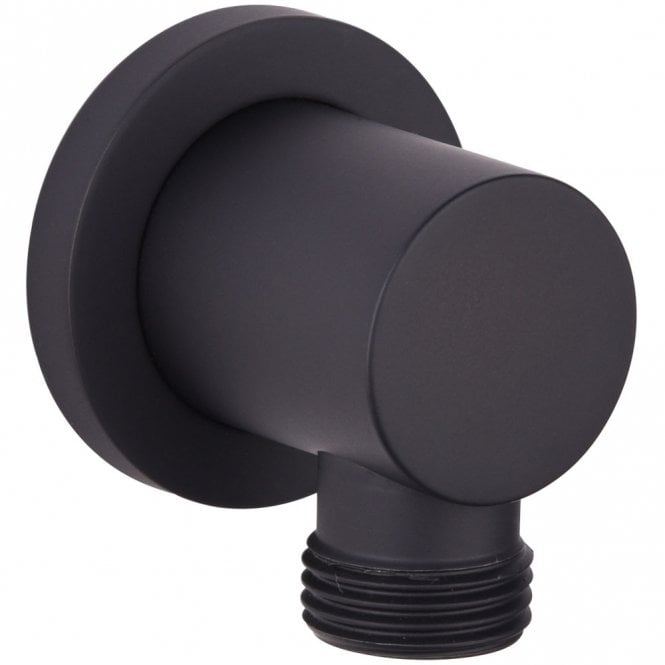 Tailored Bathrooms Orca Black Round Wall Outlet Elbow - TIS0186
