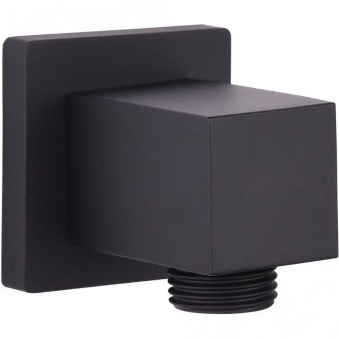 Tailored Bathrooms Orca Black Round Wall Outlet Elbow Square - TIS0187