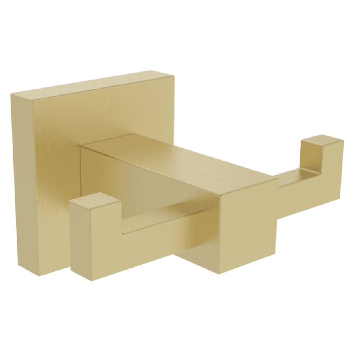 Tailored Bathrooms Sydney Square Double Robe Hook Brushed Brass - TIS0250