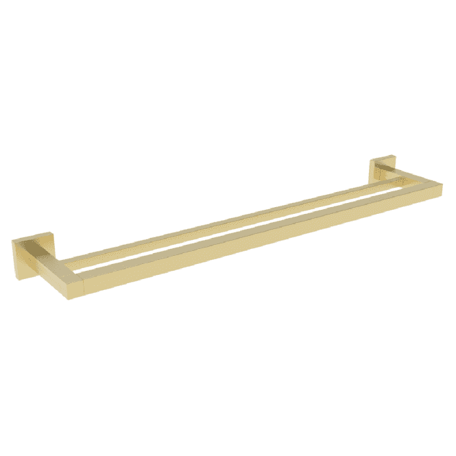 Tailored Bathrooms Sydney Square Double Towel Rail Brushed Brass 600m - TIS0247