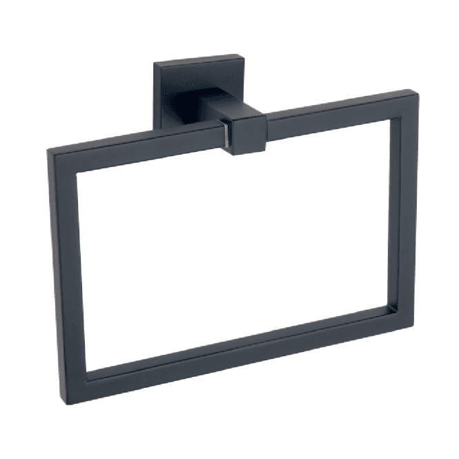 Tailored Bathrooms Sydney Square Towel Ring Matt Black - TIS0252