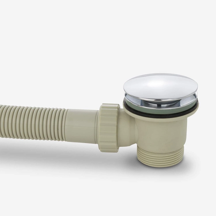 Chrome Bath waste with Overflow & Filler Square - WST040