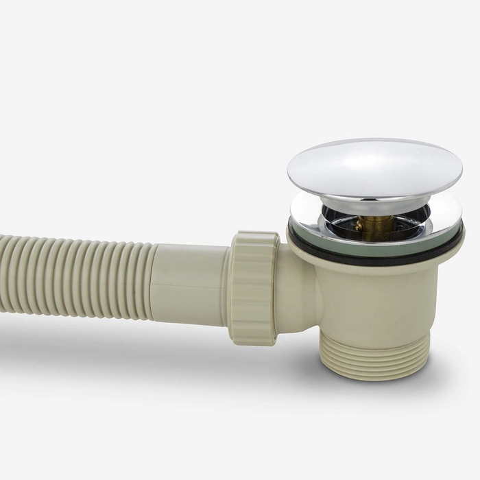 Chrome Bath waste with Overflow & Filler Square - WST040