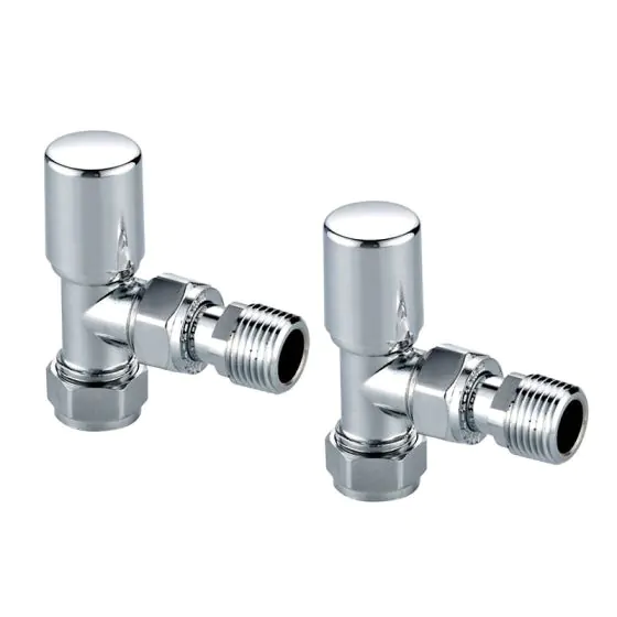 Scudo Modern Angled Radiator Valves Pair Chrome - TRV002