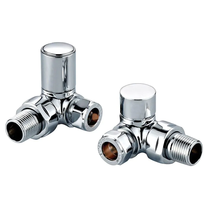 Scudo Modern Corner Radiator Valves Pair Chrome - TRV003