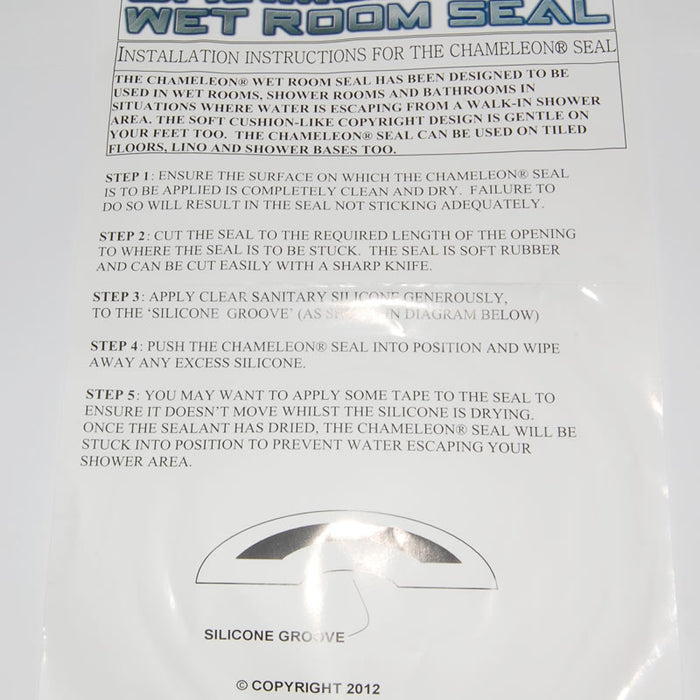 Inventive Creations Chameleon Wet Room Seal Clear - CHA CLEAR 2400