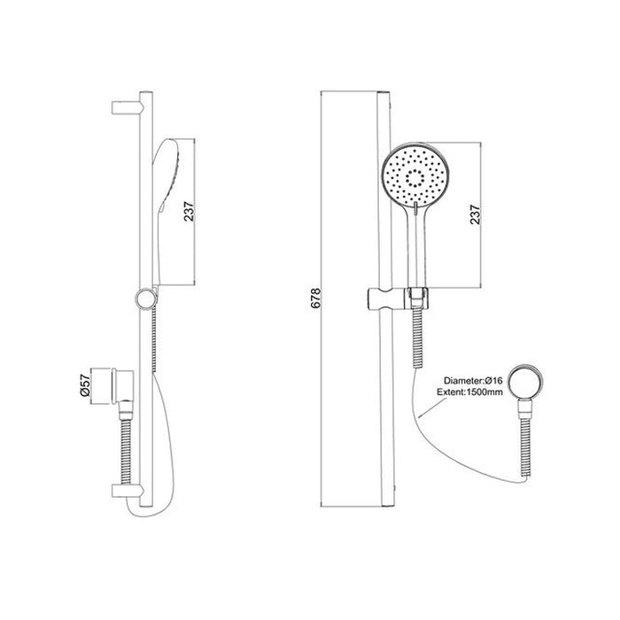 Britton Contemporary Shower Kit with Slide Bar - V67