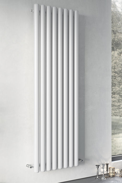 Eucotherm Vulkan Round Tube Single Vertical 1800 H X 585 W In White