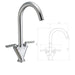 Brushed Nickel Dual Lever Kitchen Sink Mixer - 029.100.005-1 The Bathroom Accessory Company