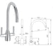 Dual Lever Kitchen Sink Mixer - 029.100.008 The Bathroom Accessory Company