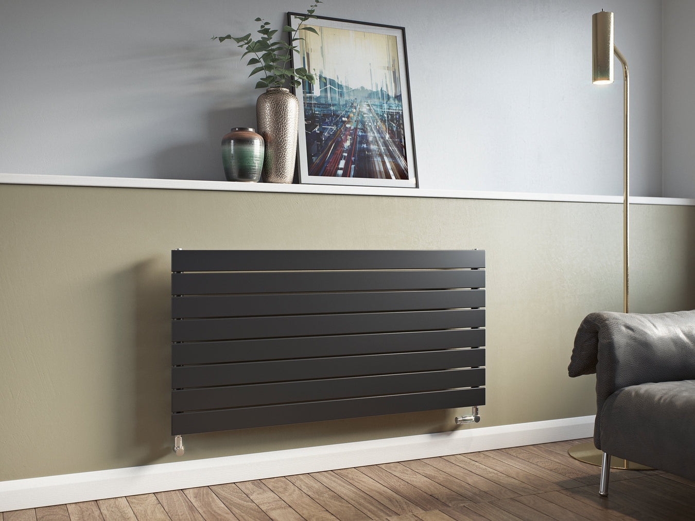 Eucotherm Mars Single Horizontal 445 H X 1800 W In Silver Eucotherm