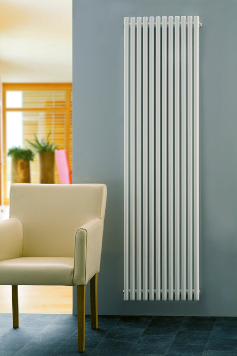 Eucotherm Supra Round Tube Single Vertical 1800 H X 470 W In White Eucotherm